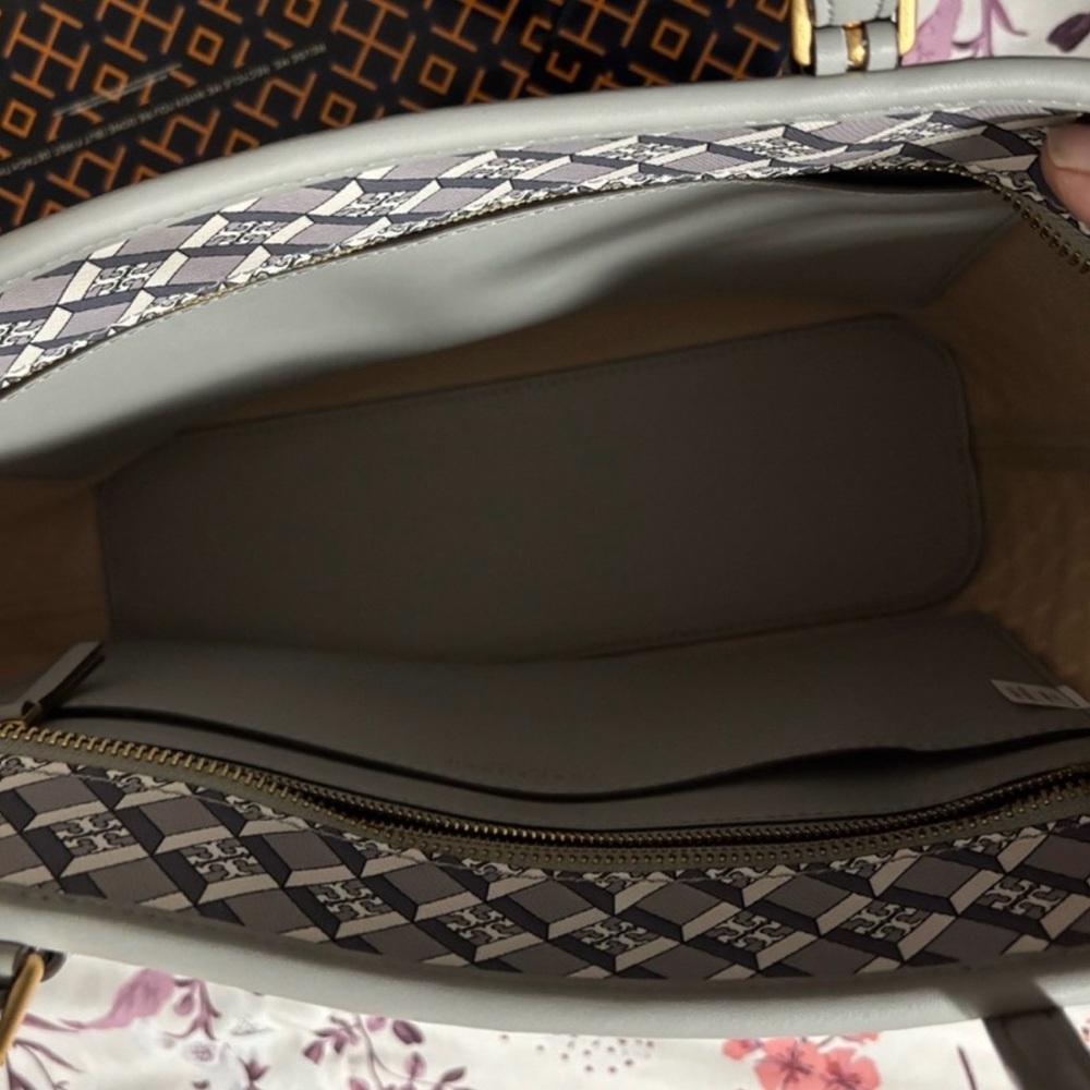 Tory Burch Black and Gray Checkered Tote - Picture 2 of 3